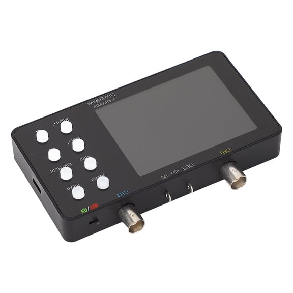 Riousery Handheld Digital Oscilloscope 3.2 Inch LCD Display 2 Channel 50M Sampling Rate Portable Oscilloscope with 2 Red and Black Probe Clips for Professional Industrial Use