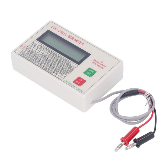 Riousery Handheld ESR Capacitor Tester High Accuracy Lightweight Smart Shutdown Function ABS Capacitance Meter with Probes and USB Cable