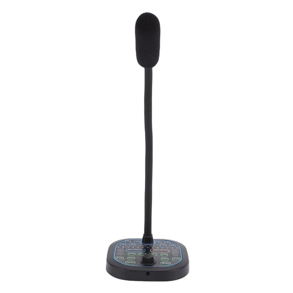 Riousery Handheld Microphone Voice Changer Disguiser 16 Sound Effects Game Recording Phone Computer PC Laptop Portable Mini Audio Interface Sound Card Black (7.48 inches / 19.00 cm)