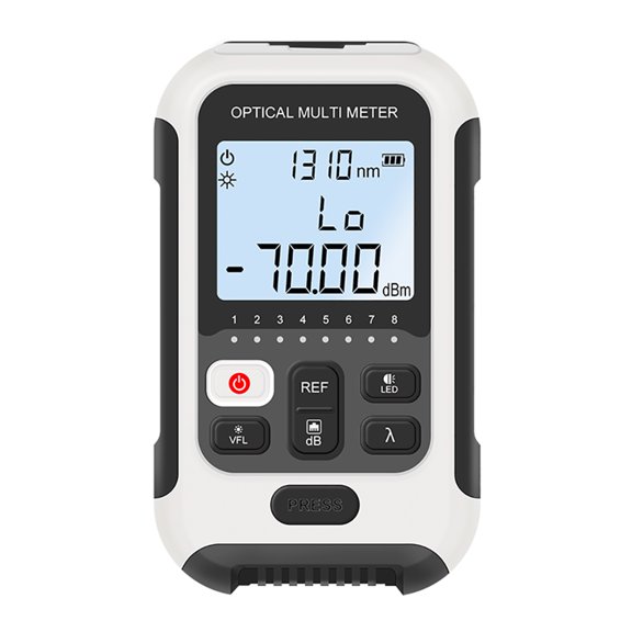 Riousery Handheld Optical Multimeter High Accuracy Fiber Optic Tester Rechargeable Power Meter (-50 to +26dBm) with Micro USB Interface, 5.12 inches / 13 cm Length