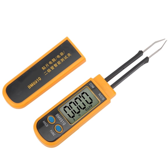 Riousery Handheld Smart SMD Component Test Clip Tweezers BM8910 Resistance Capacitance Tester with LCD Display and Auto Shut Off, 8.27 x 5.91 x 0.79 inches / 21.0 x 15.0 x 2.0 cm