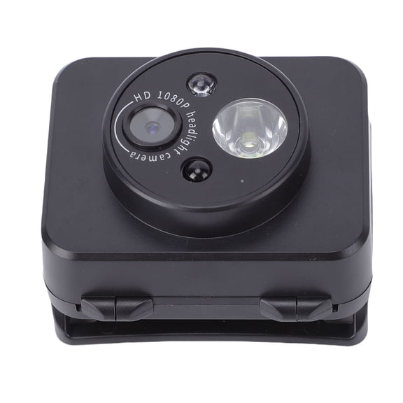 Riousery Head Mounted Camera with LED Light 2MP 1080P HD Video Recording Wearable Action Camera for Outdoor Activities Camping Hiking 64GB Memory Card Included Built-in 1000mAh Battery Hands-Free DVR
