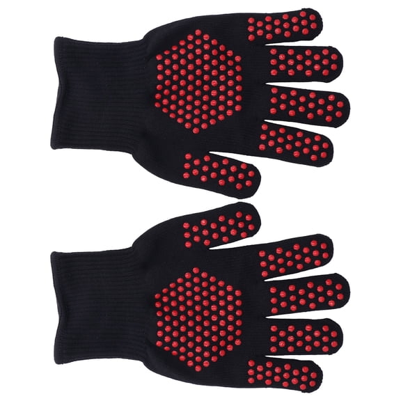 Riousery Heat Resistant Gloves 10 inches / 25.4 cm Separate Fingers Hot Proof Mitts Cooking Tool
