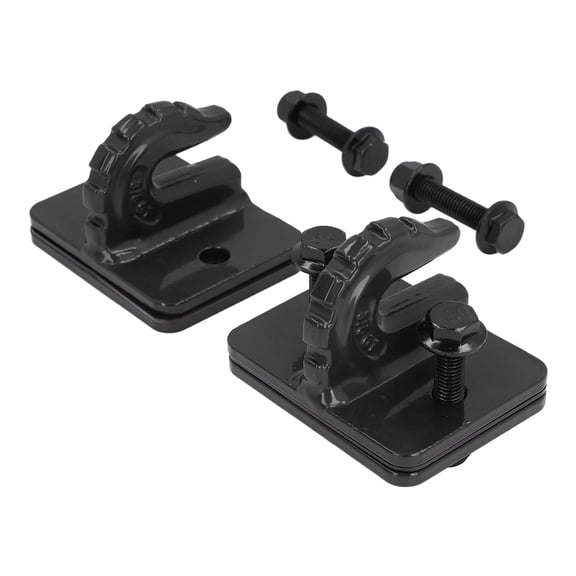 Riousery Heavy Duty 2-Pack 3/8-Inch Tractor Bucket Grab Hook Grade 70 Alloy Steel Bolt-On Towing Hook Mount With Backing Plate RV UTV Truck Max 15000LBS (Black, 2.87 lbs / 1.3 kg)