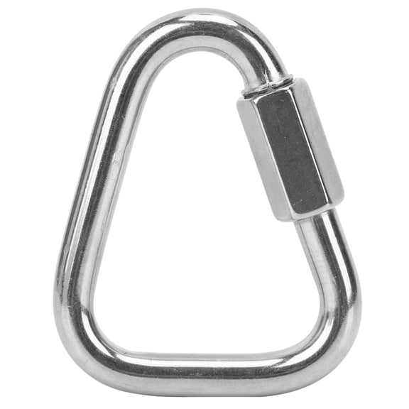 Riousery Heavy Duty 304 Stainless Steel Triangle Shape Screw Lock Carabiner, 10mm Diameter High Strength Mountaineering Safety Buckle Quick Link for Climbing Protection Equipment, 4.33 inches / 11 cm