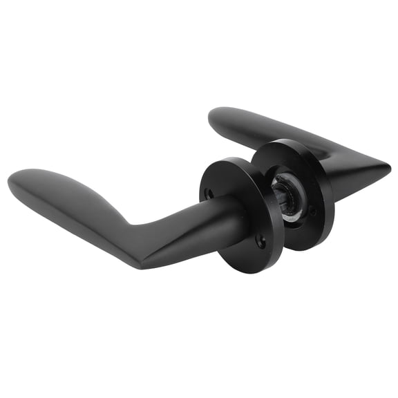 Riousery Heavy Duty Entry Door Handle Lever Lock Set Reversible for Right Left Sided Doors, Matte Black K Style Lockset, Zinc Alloy, 6.7 x 5.0 in / 17 x 12.7 cm