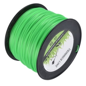Riousery Heavy Duty Square String Trimmer Line 0.08 Inch 2.0mm Diameter 1220ft 372m Green Nylon Grass Weed Eater Cord Rolls Compatible with Husqvarna Ryobi Weed Wackers Mowers Lawn Garden