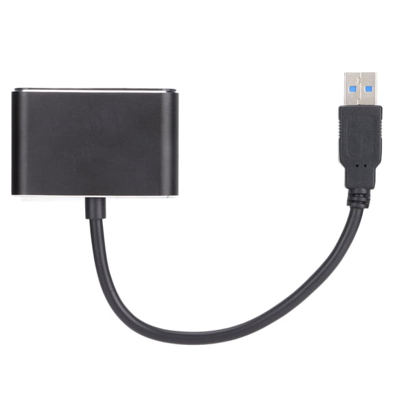 Riousery High Definition Multimedia Interface to USB 3.0 Adapter 1080P Dual Screen Output Video Display Adapter for PC Laptop to TV Monitor Projector 6.3 inches / 16 cm Black