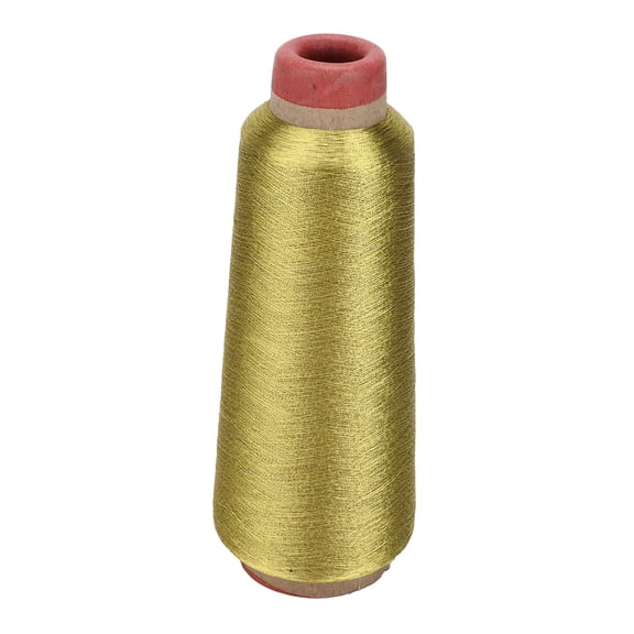 Riousery High Speed Polyester Sewing Thread Hard-Wearing Household Yarns for DIY Embroidery Machine Project, Serger Thread Spool, Gold (6.69 inches / 17 cm)
