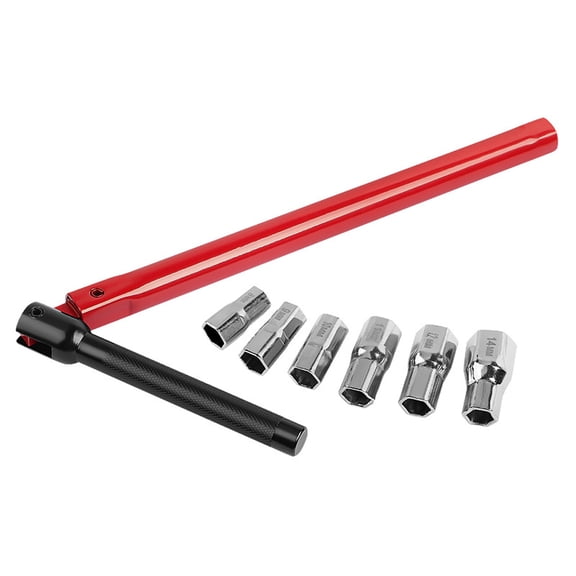 Riousery Home Kitchen Bathroom Sink Wrench Faucet Valve Installation & Disassemble Spanner Tool Set, 7-Piece Water Pipe Socket Kit (14.2 inches / 36 cm)