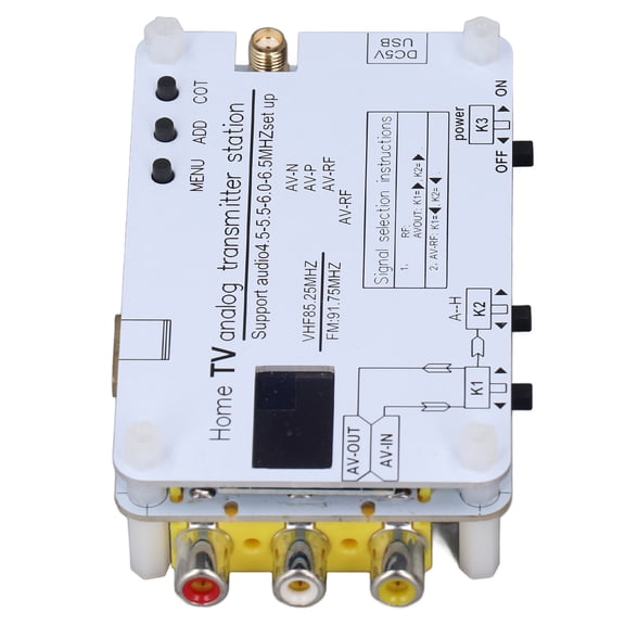 Riousery Home TV Analog Transmitter Station Sound Video Signal Transmission AV High Definition Multimedia Interface Input 1080P Converter Adjustable Distance