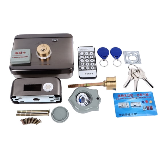 Riousery ID Card Lock Integrated Structure Silent Battery Lock Safe Sensitive Wiring Free Electronic Anti Theft Lock For Home Door (7.09 inches / 18.00 cm)