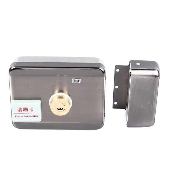 Riousery ID Card Smart Lock Integrated Structure Wiring Free Anti Theft Silent Double Head Hardware Electronic Door Lock with Remote Control for Home Security 7.08 inches / 18.00 cm