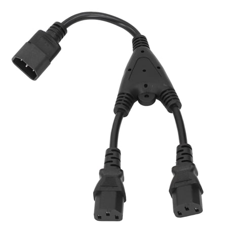 Riousery IEC320 C14 Male to 2 X C13 Female Power Cord PVC Shell Oxygen Free Copper Core Y Splitter Cable 10A 250V 2500W 11.81 Inches / 30cm Black Adapter For Computer PC Monitor