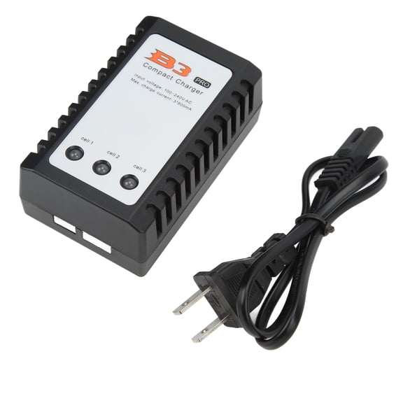 Riousery IMAX B3 RC Vehicle Lithium Battery Charger 7.4V 11.1V 2S 3S Simple Balanced Power Adapter with US Plug Compatible with RC Cars Drone Boat Lipo Batteries, 10x7x7 in / 25.4x17.8x17.8 cm