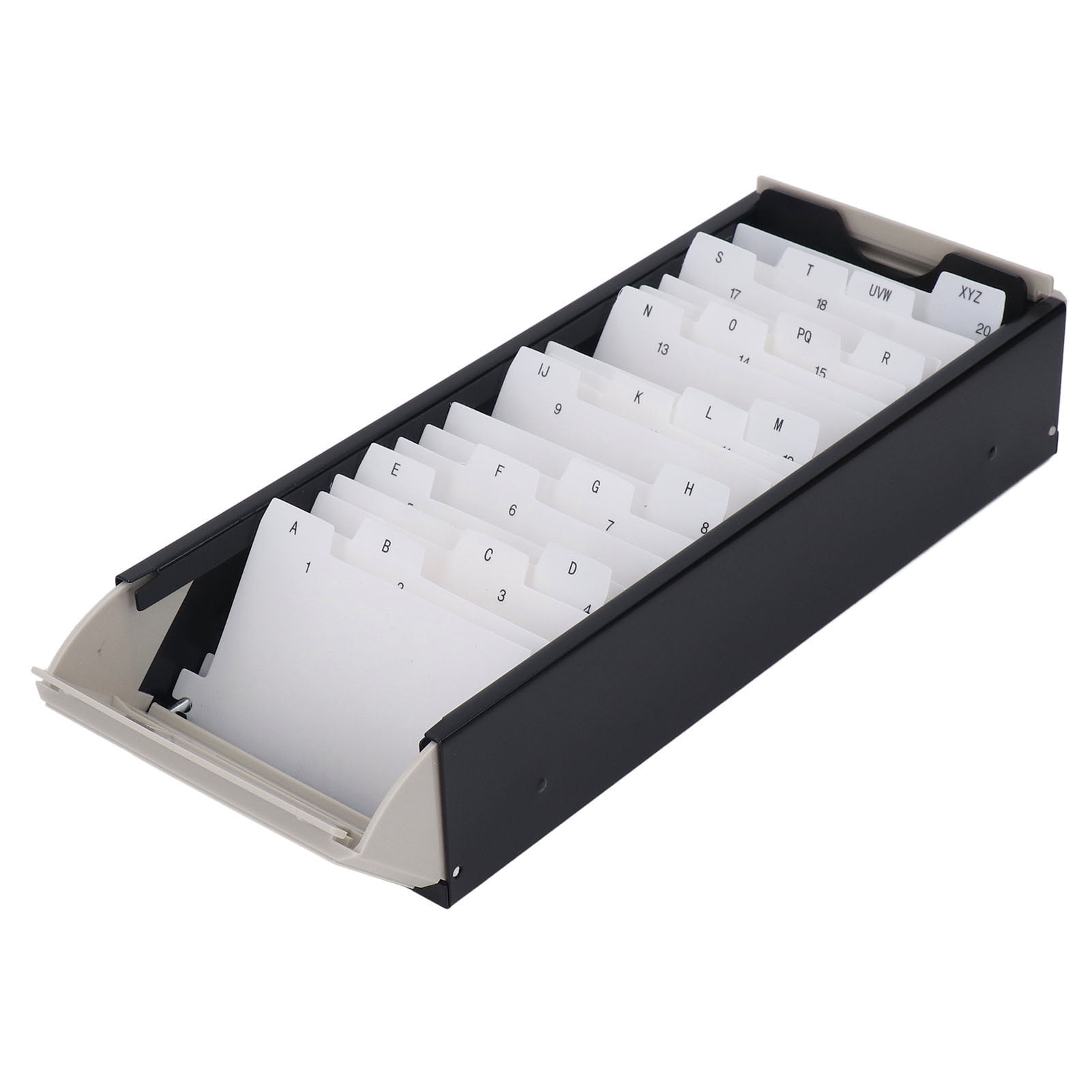 Riousery Index Card Holder Hold 800 Business Cards A To Z Organizer Box with High Transparent Cover for Office and Desktop Black 11.02 x 5.12 x 3.15 inches / 28 x 13 x 8 cm