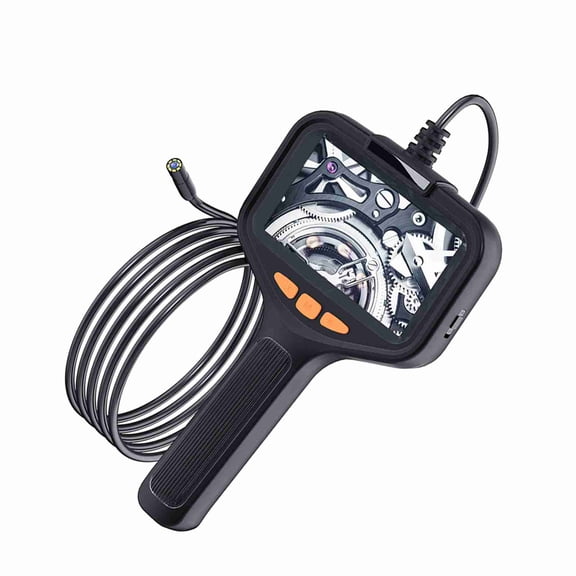 Riousery Industrial Endoscope Camera with Light, 1080P HD 4.3 inches Screen Borescope Inspection Camera with 8 Adjustable LED Lights and 16.4ft / 5m Flexible Hard Wire, Black Waterproof Snake Cam