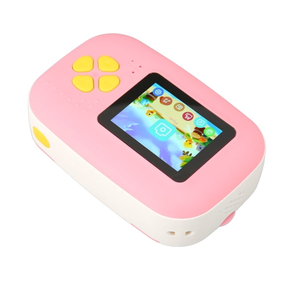 Riousery Instant Camera for Kids 16MP 1080P HD Digital Video Recorder Camera with 2 Inch Screen Grayscale Printing Inkless Technology MP3 Player Toy Cam for Toddlers Pink 2.0 In / 5.08 cm