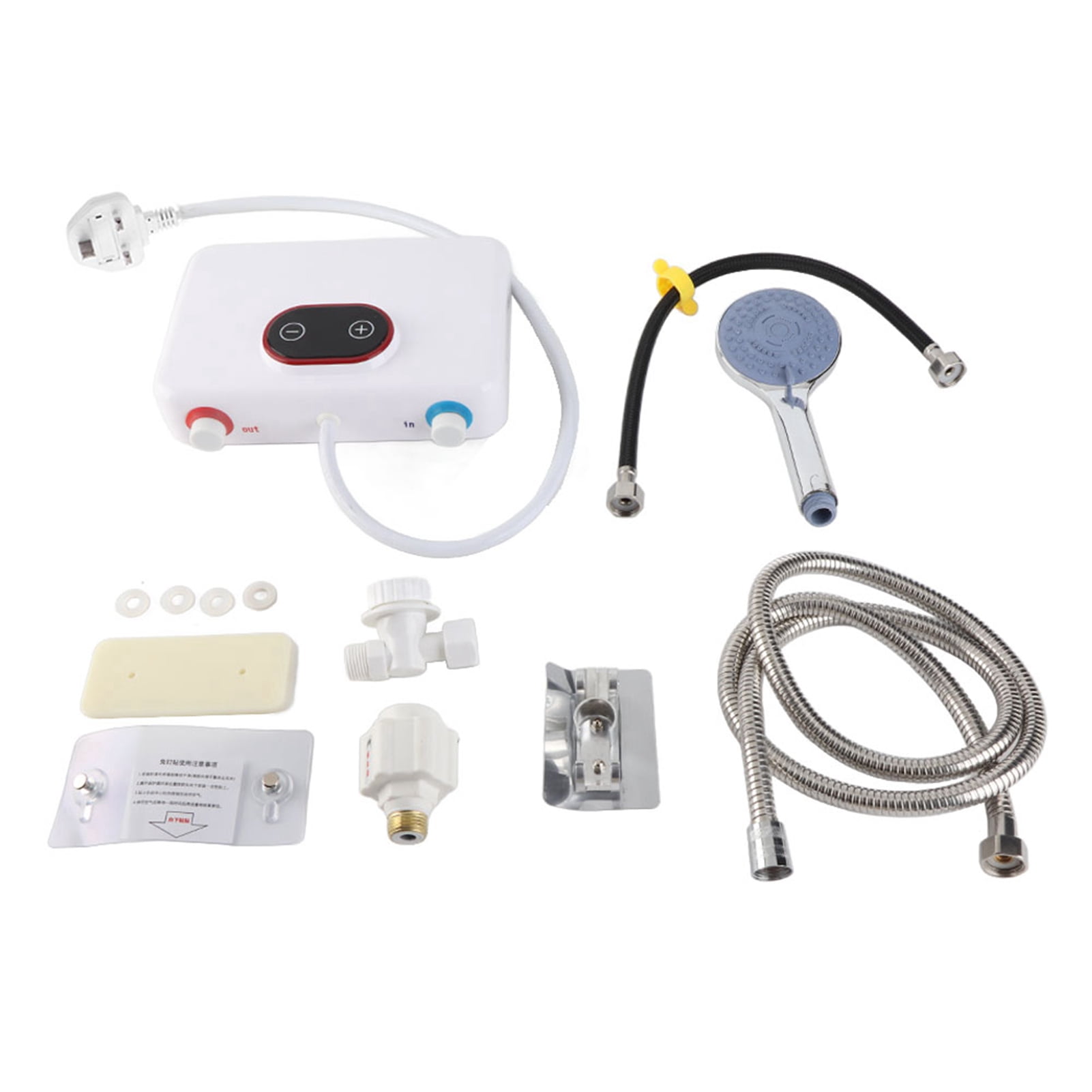 Riousery Instant Electric Tankless Water Heater 5.5kW IPX4 Water Resistant LED Display Thermostatic Control System