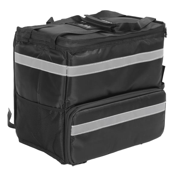 Riousery Insulated Food Delivery Backpack 1680D Oxford Cloth Waterproof Expandable Hot Pizza Bag for Bike Camping Beach, Black (16.1 inches / 40.9 cm)