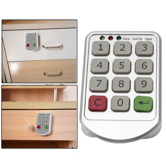 Riousery Intelligent Digital Electronic Password Keypad Number Cabinet Door Code Locks Keyless Entry Zinc Alloy Secure Hardware For Wood Cabinets 11.8 cm