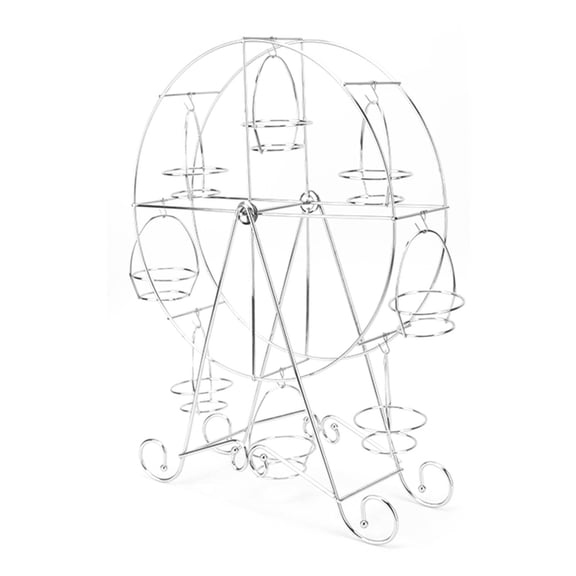 Riousery Iron Cupcake Display Rack Rotatable Eight Cupcakes Wheel Cupcake Stand for DIY Birthday Party, Cake Dessert Server Display Centerpiece Organizer, 12.60 inches / 32 cm