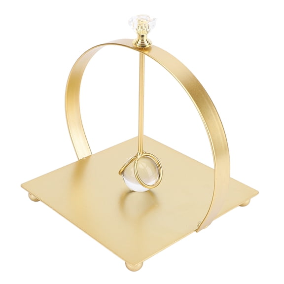 Riousery Iron Napkin Holder for Table Tabletop Napkin Dispenser with Weighted Center Bar for Home Kitchen Restaurant Hotel Cafe Bar Arc Handle Gold Finish 6.30 Inches / 16 cm Length