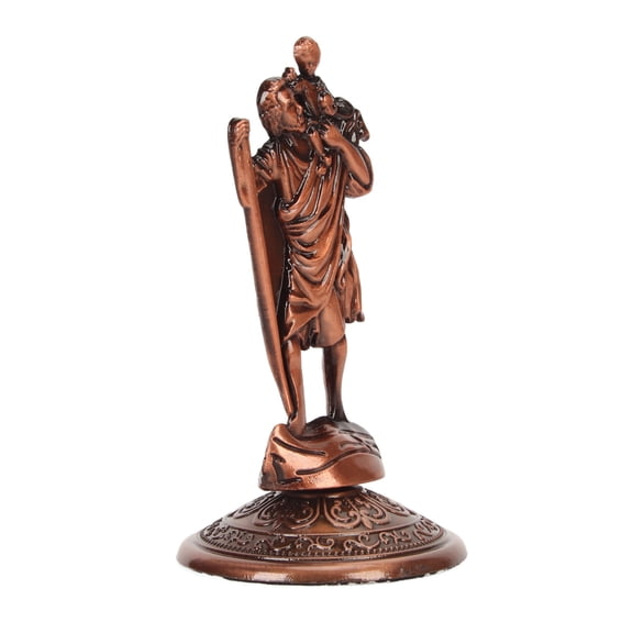 Riousery Jesus Statue Ornament Alloy Christian Ornaments Jesus Christ Figurine Ornament for Home Car Office Decoration Bronze 3.5x2.0 inches (9x5 cm) Premium Religious Desktop Display Collectible