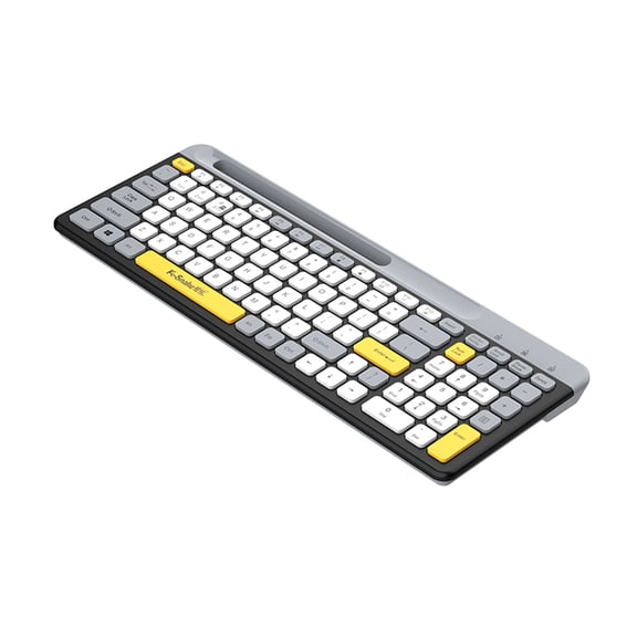 Riousery K100 2.4G Wireless Keyboard 100-Keys BT Dual-Mode Mechanical Keyboard Rechargeable Ultra-Slim, Gray (14.96 inches / 38 cm)