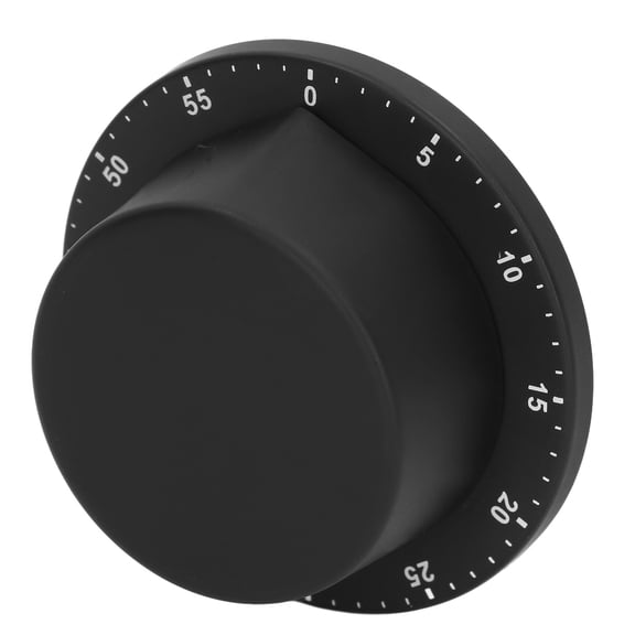 Riousery Kitchen Mechanical Timer 304 Stainless Steel Magnetic Backing Cooking Countdown Clock, 3.54 Inches / 9 cm, Black