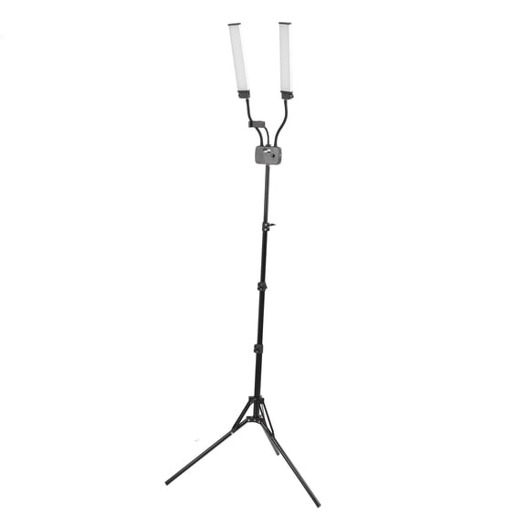 Riousery LED Fill Light Double Arms Dimmable 3000K-6500K Photography Video Light with Adjustable Tripod Stand Phone Holder Beauty Lamp for Live Streaming US Plug 100-240V (19.69 inches / 50 cm)