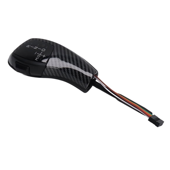 Riousery LED Gear Shift Knob Shifter Lever Head Retrofit Kit with Engine Start Stop Button for E61 E60 E46 LHD Carbon Fiber Style 10.24 inches / 26.00 cm