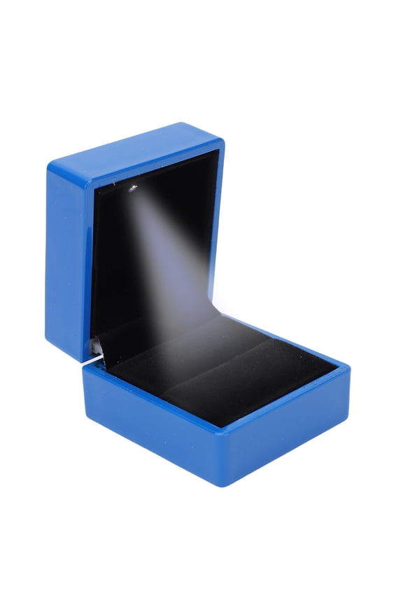 LED Ring Box Luxury High Gloss Finish Jewelry Display Engagement Ring Box with Light for Proposal Wedding Green 2.56 inches / 6.5 cm Unisex Adult