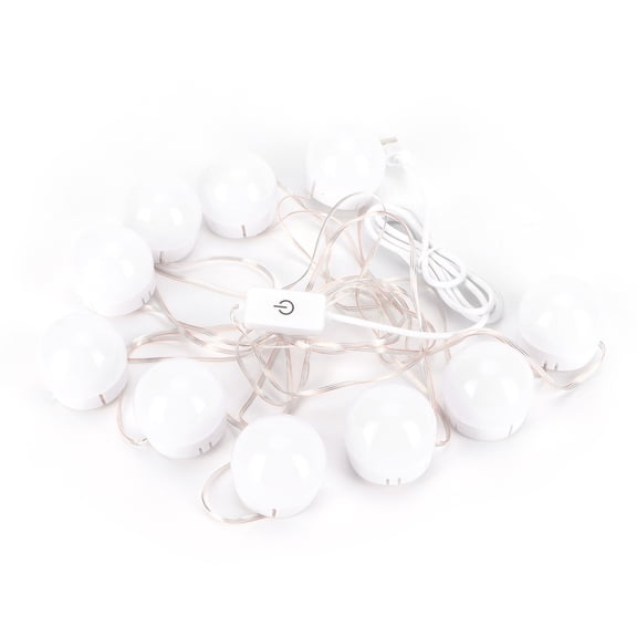 Riousery LED Vanity Mirror Lights 10 Bulbs Stick On Makeup Light USB Plug In Wall Lamp for Bathroom Bedroom, Adjustable 3 Colors, 1.8 inches / 4.6 cm