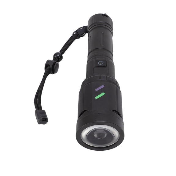 Riousery LED White Light Digital Display Zoomable Aluminum Alloy Emergency Flashlight for Outdoor Home Camping Hiking Backpacking Survival Gear High Brightness Tactical Torch No Battery Included