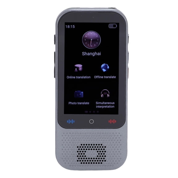 Riousery Language Translator Device 138 Languages 1GB 8GB Smart AI Offline Online Real Time Photo Voice Translator 3.0 Inch Touchscreen for Travel Learning Business Meetings Dark Grey