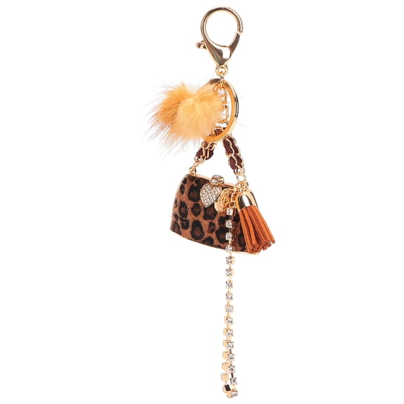 Riousery Leopard Print Key Chain Handbag Bag Pendant Metal Key Ring, 4.33 inches / 11 cm[cite: 1]
