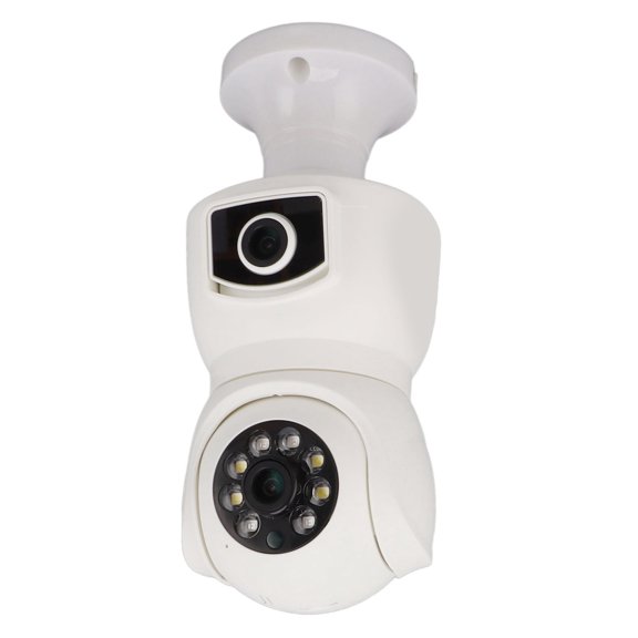 Riousery Light Bulb Security Camera Dual Lens 1080P HD 360 Degree Panoramic 2.4GHz WiFi E27 Socket Full Color Night Vision 2-Way Audio Motion Detection Smart Surveillance (7.48 inches / 19 cm)