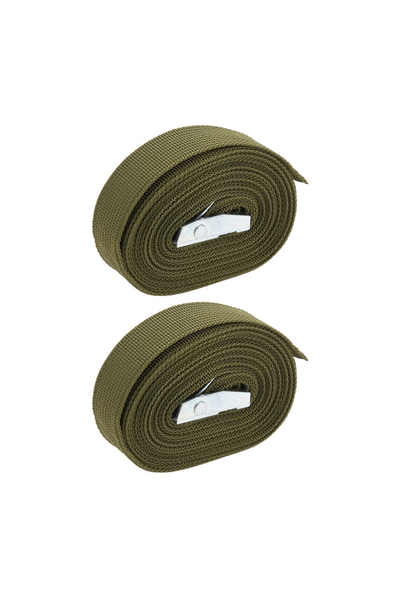 Luggage Straps Zinc Alloy Buckle Thick Webbing Easy to Use Tie Down Straps for Baggage Packing Pallet Fixing Transportation Green Color Size 3m / 9.8ft, 2-Pack