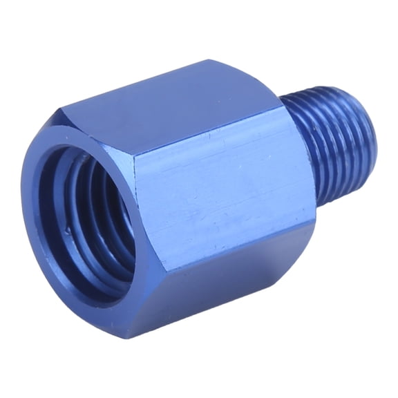 Riousery M12 Female to 1/8 NPT Male Hose End for Oil Pressure Gauge Sensor Port Conversion, Blue Aluminium Alloy, 1.1 inches / 28 mm