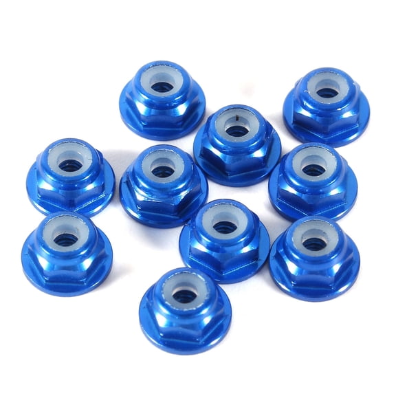 Riousery M2 Nylon Insert Self-Lock Hex Nut Set, Anodized Aluminum Alloy Fasteners for Industrial and Automotive Hardware, Royal Blue Rust Resistant Locking Action Nuts, 10-Pack (10 inches / 25.4 cm)