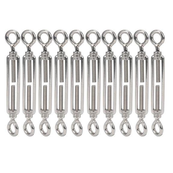 Riousery M6 Heavy Duty Stainless Steel Eye and Eye Turnbuckle Wire Rope Tensioner Strainer and Cable Tensioner Kit for Sun Shade Sail and Marine Rigging, 10 Pack (5.91 inches / 15.0 cm)