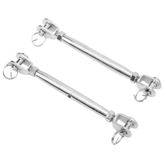 Riousery M8 Stainless Steel Jaw and Jaw Turnbuckle Rigging Screw Closed Body Wire Rope Cable Tensioner Heavy Duty Marine Grade Boat Sailboat Hardware - 2 Pack / 10 inches / 25.4 cm