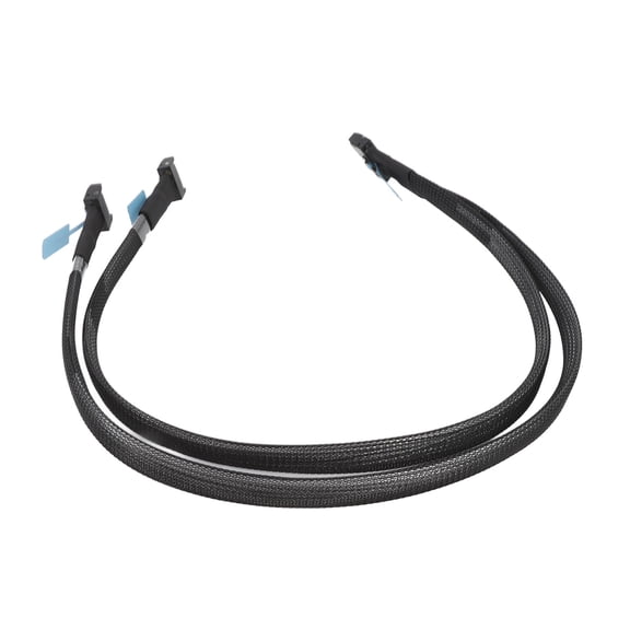 Riousery MCIO 8i 74Pin to 2 MCIO 4i 38Pin Splitter Cable, High-Speed 32GT/s PCIe 5.0 Server Data Cord, Backwards Compatible with PCIe 4.0 for Data Center Network, 19.7 inches / 50 cm, Silver/Black
