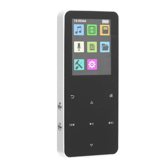 Riousery MP3 Player 1.8 Inch TFT Touch Screen HiFi Lossless Sound Bluetooth Electronic Book 8H Working Time MP3 Music Player for Daily Use Silver 4GB