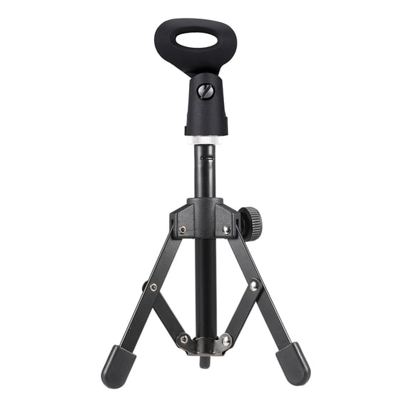 Riousery MS-12 Mini Foldable Adjustable Desktop Microphone Stand Tripod with Mic Clip Holder Bracket for Meeting Lectures Podcasts 7.5 inches / 19.1 cm