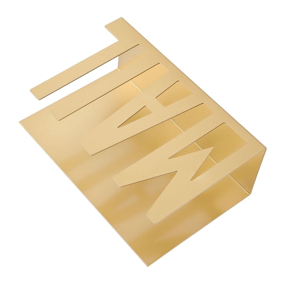 Riousery Mail Organizer Metal Stylish Hollow Design Desktop Mail Holder for Bills Letters Papers Gold Home Office Desk Organizer File Sorter Paper Tray Document Rack High Capacity (15x5.5x9.5cm)