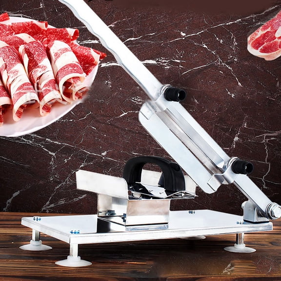 Riousery Manual Frozen Meat Slicer, Stainless Steel Mutton Beef Sheet Roll Cutter and Multifunctional Manual Food Slicer for Home Kitchen and Commercial Use (16.7 x 11.8 x 6.7 in / 42.5 x 30 x 17 cm)