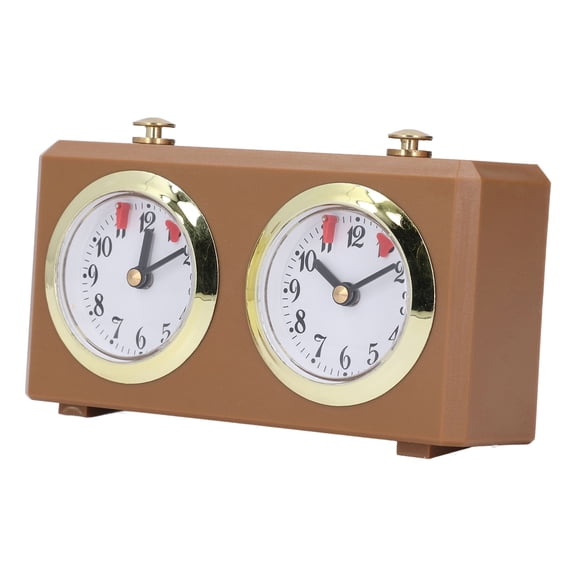 Riousery Mechanical International Chess Timer Professional Chess Clock No Battery Required Vintage Portable Game Timer Tan