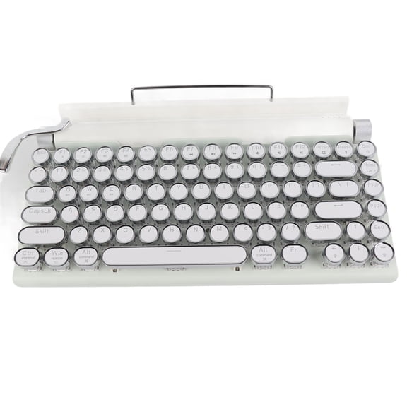 Riousery Mechanical Keyboard 83 Key Knob Control Round Keycaps Ergonomic Plug and Play 3 Modes Wireless Keyboard for Phone Laptop White